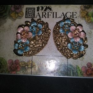 1928 parfilage floral earrings